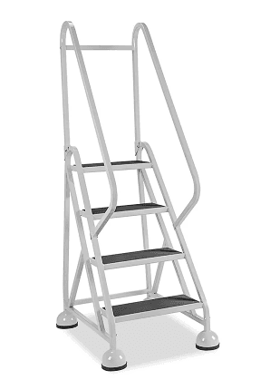 H-7903GR, Overall: 67", 450 lbs., 59 lbs, 4 Steps, Gray, H-7903GR, Rolling Step Ladder�